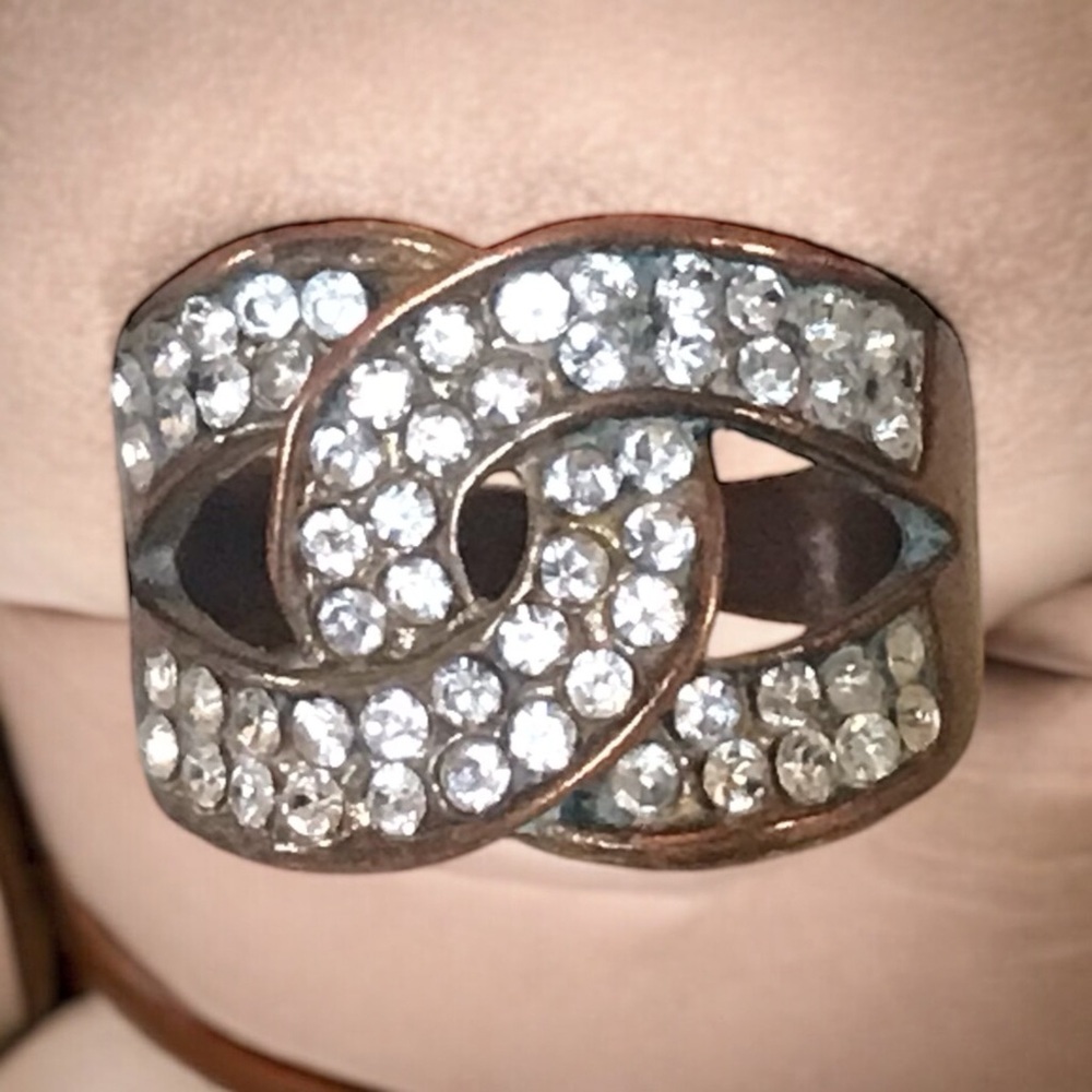 Vintage Bronze Interlinked Knotted CC Letter Ring